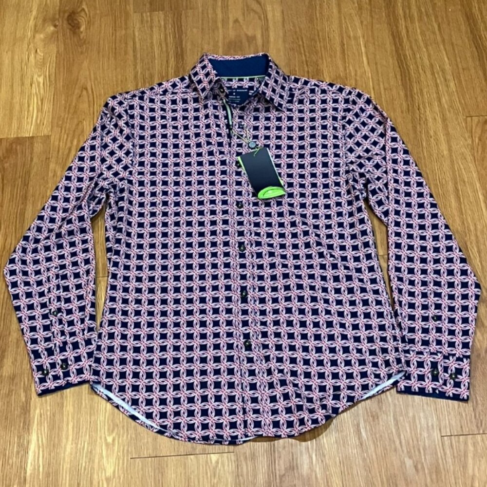 Society of Threads Men's Regular Fit Non-Iron Performance Stretch Shirt Size S